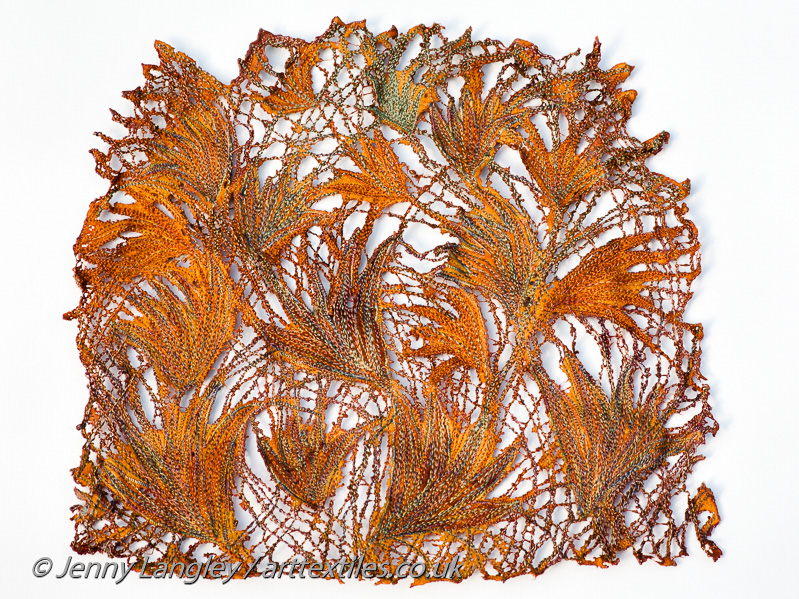 Flowers Blowing in the Wind, machine embroidery worked on kunin felt.