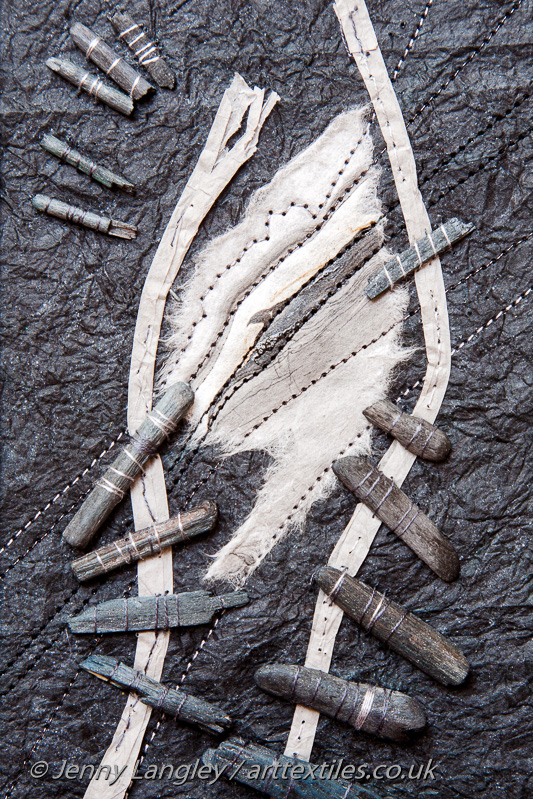 Applique Sample  based on cracks in Yew Bark 