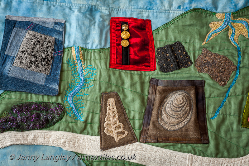 Various Headon Hill fossils and the red velvet pocker representing the princes' military careers.