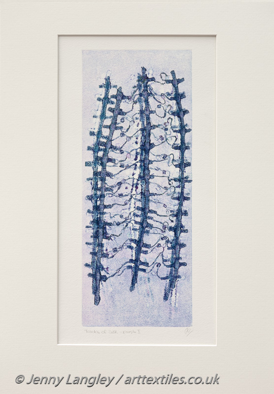 23. Tracks of Silk - purple I                                    35cm by 50cm       £100 (white wood frame)