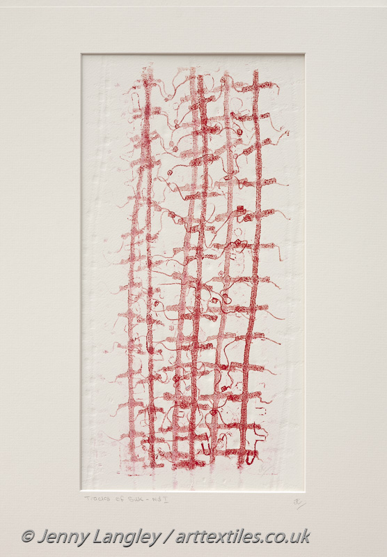 20. Tracks of Silk - red I                                          35cm by 50cm      £100 (white wood frame)